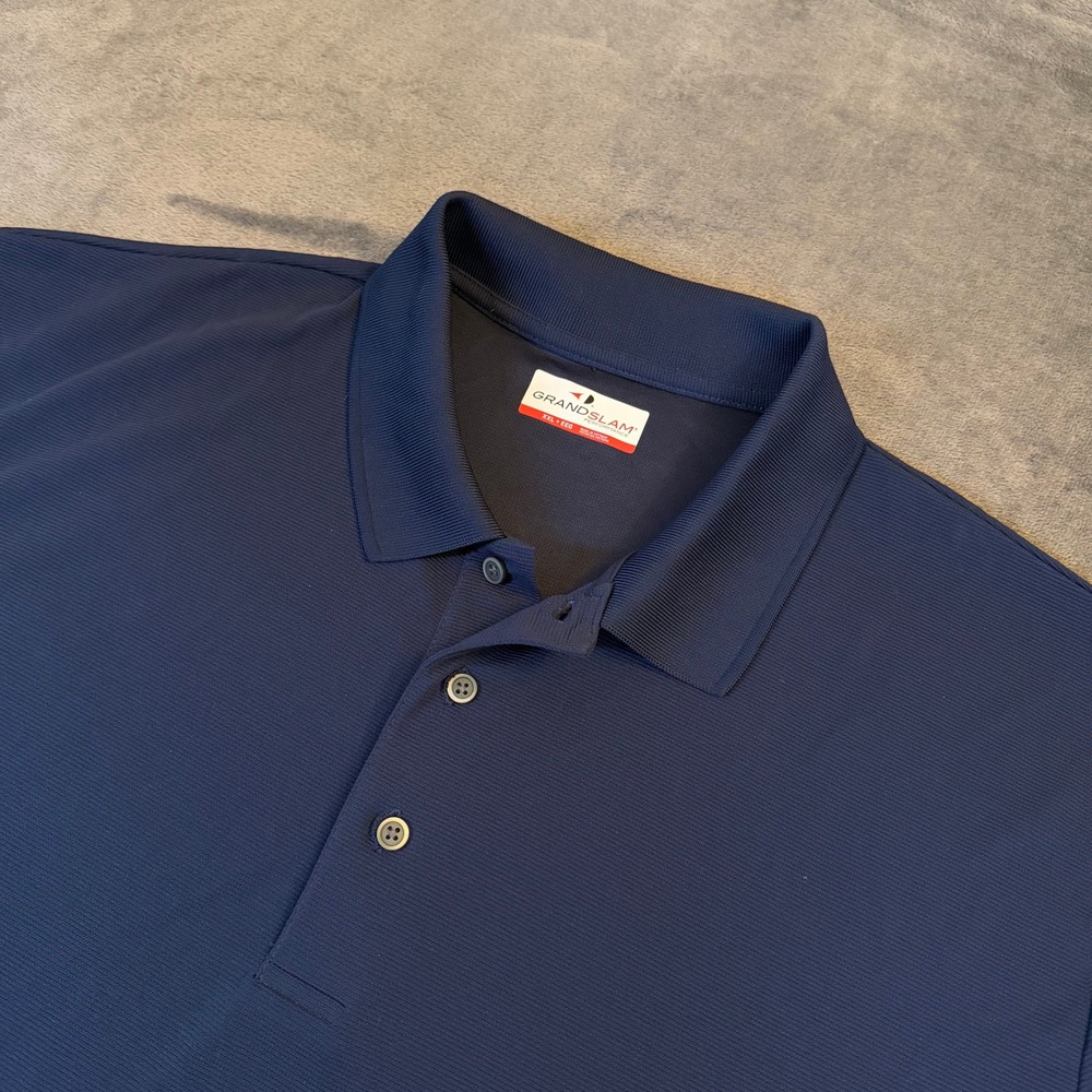 Grand Slam Performance Polo Shirt Mens XXL 2XL Navy Blue Short Sleeve Golf